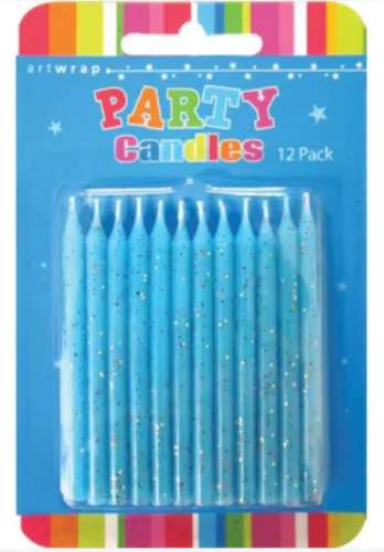 Blue Glitter Candles - Click Image to Close